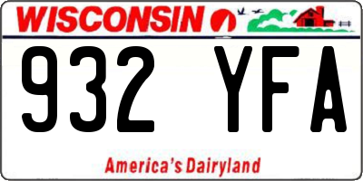 WI license plate 932YFA