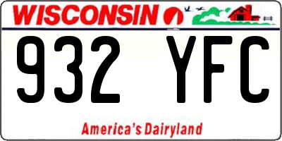 WI license plate 932YFC