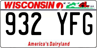 WI license plate 932YFG