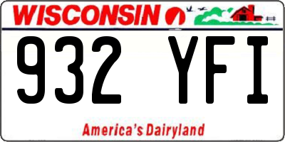 WI license plate 932YFI