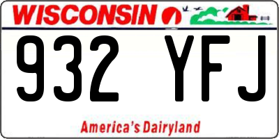 WI license plate 932YFJ