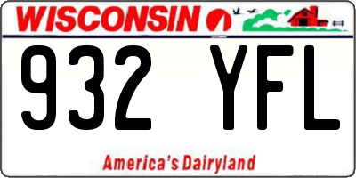 WI license plate 932YFL
