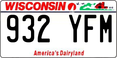 WI license plate 932YFM