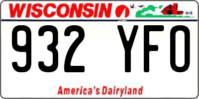 WI license plate 932YFO