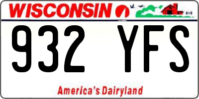 WI license plate 932YFS