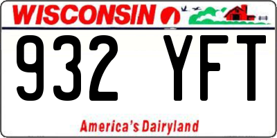 WI license plate 932YFT