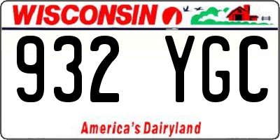 WI license plate 932YGC