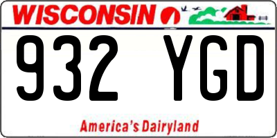 WI license plate 932YGD