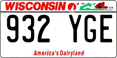 WI license plate 932YGE