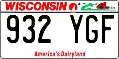 WI license plate 932YGF