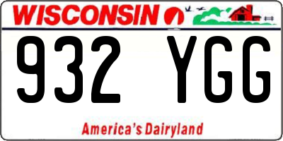 WI license plate 932YGG
