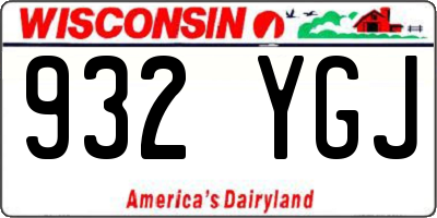 WI license plate 932YGJ