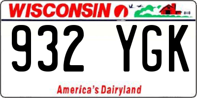WI license plate 932YGK