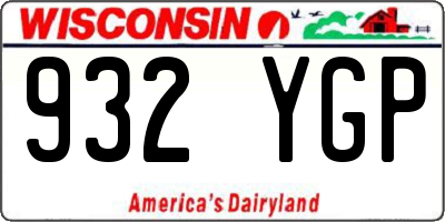 WI license plate 932YGP