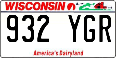 WI license plate 932YGR