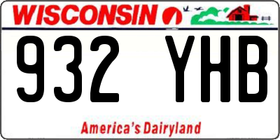 WI license plate 932YHB