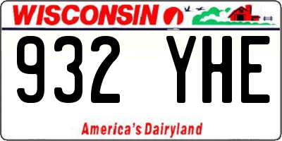 WI license plate 932YHE