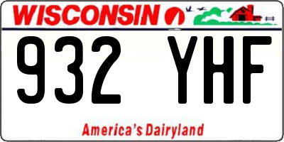 WI license plate 932YHF
