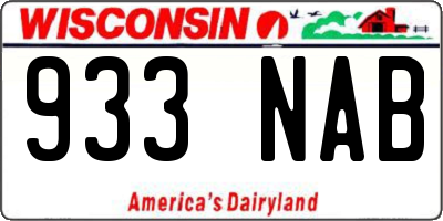 WI license plate 933NAB