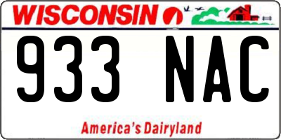 WI license plate 933NAC