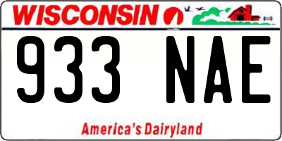 WI license plate 933NAE