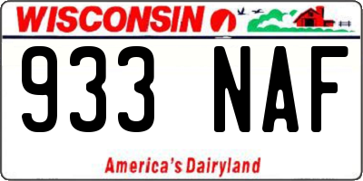 WI license plate 933NAF