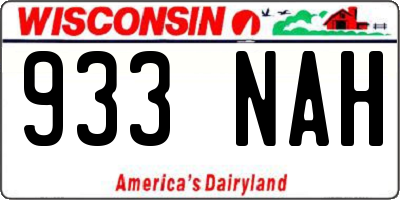 WI license plate 933NAH