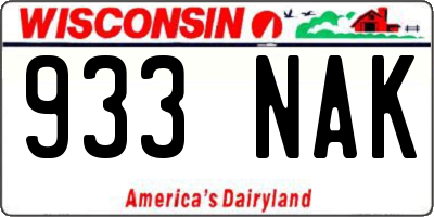WI license plate 933NAK
