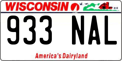 WI license plate 933NAL