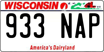 WI license plate 933NAP