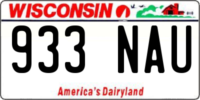 WI license plate 933NAU