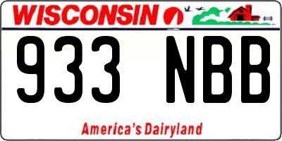 WI license plate 933NBB