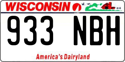 WI license plate 933NBH