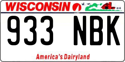 WI license plate 933NBK