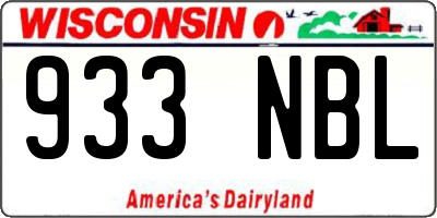 WI license plate 933NBL