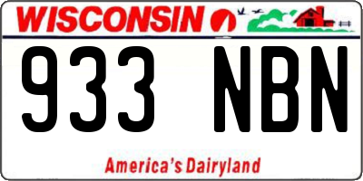 WI license plate 933NBN