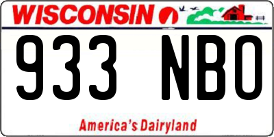 WI license plate 933NBO