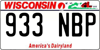WI license plate 933NBP