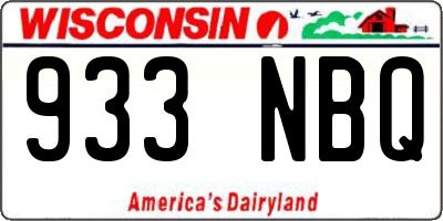 WI license plate 933NBQ