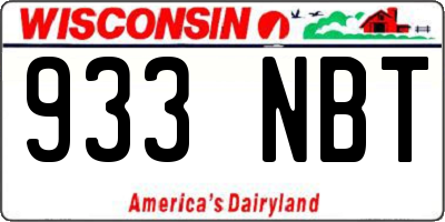 WI license plate 933NBT