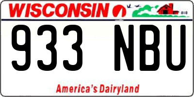 WI license plate 933NBU