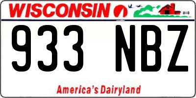 WI license plate 933NBZ