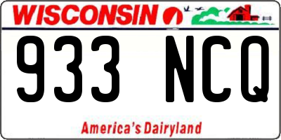 WI license plate 933NCQ