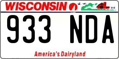 WI license plate 933NDA