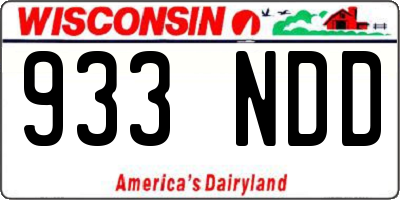 WI license plate 933NDD