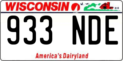 WI license plate 933NDE