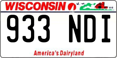 WI license plate 933NDI