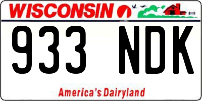 WI license plate 933NDK