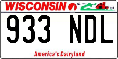 WI license plate 933NDL