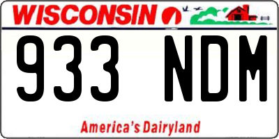 WI license plate 933NDM